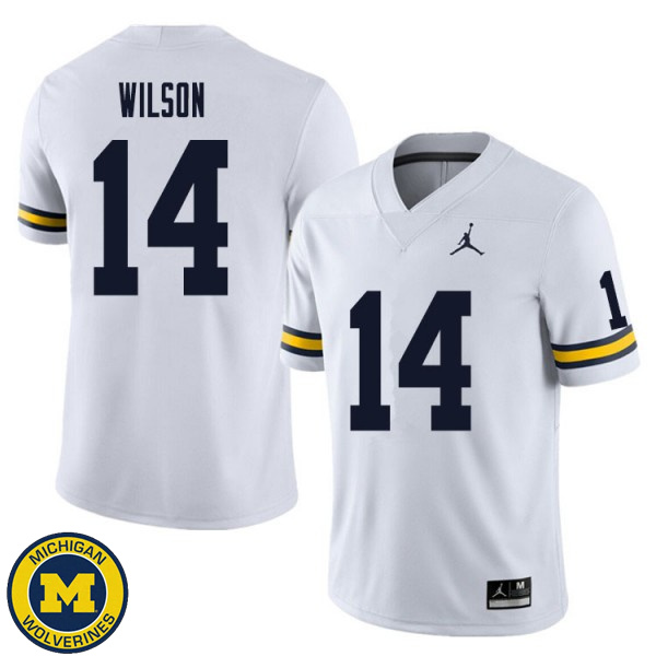 Mens Michigan Wolverines #14 Roman Wilson White University Jersey